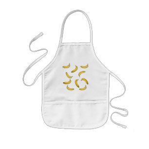 バナナパターンスケッチ版 子供用エプロン