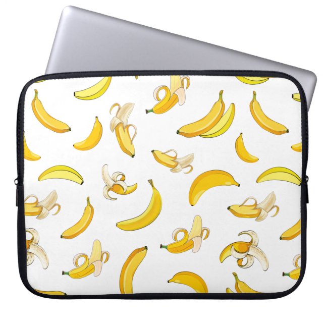 バナナパターン4 ラップトップスリーブ (正面)