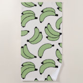 バナナパレードセージ緑 ビーチタオル (正面)