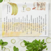 バナナパンの水彩画のレシピの家宝のふきん キッチンタオル (折り畳み)