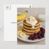 バナナパンケーキとベリーの温かい朝食ポストカード ポストカード (正面/裏面)