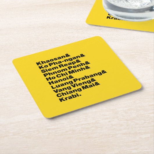 バナナパンケーキトレイル/サーキット スクエアペーパーコースター (アングル)