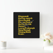 バナナパンケーキトレイル/サーキット スクエア壁時計 (ホーム)