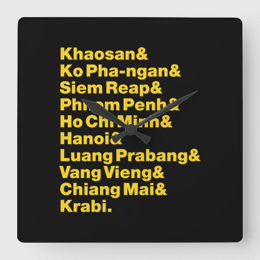 バナナパンケーキトレイル/サーキット スクエア壁時計 (正面)