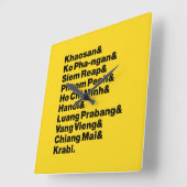 バナナパンケーキトレール/サーキット スクエア壁時計 (傾斜)