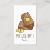 バナナパン焼いたグッズべーカーベーカリーグルメ 名刺 (正面)