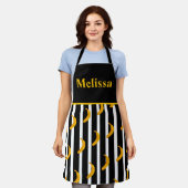 バナナパーソナライズされたとレモン エプロン (着用した状態)