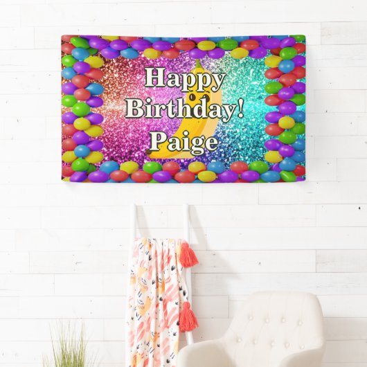 バナナパーソナライズされたキャラクター誕生日バナー 横断幕 (インサイチュ)