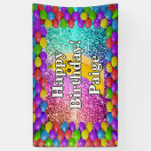 バナナパーソナライズされたキャラクター誕生日バナー 横断幕 (縦)