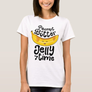 バナナピーナッツバターゼリータイムおもしろいスウィートフルーツ Tシャツ
