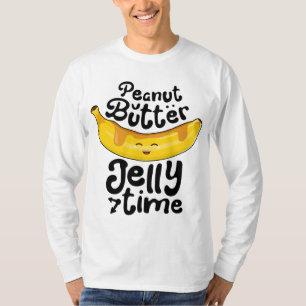 バナナピーナッツバターゼリータイムおもしろいスウィートフルーツ Tシャツ