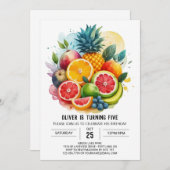 バナナフィモダンエスタフルーツ誕生日 招待状 (正面/裏面)