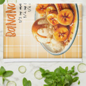 バナナフォスターレシピ キッチンタオル (折り畳み)