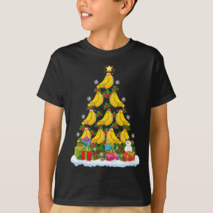 バナナフルーツクリスマスツリー照明サンタバナナクリス Tシャツ