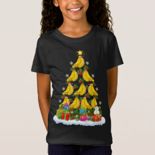 バナナフルーツクリスマスツリー照明サンタバナナクリス Tシャツ
