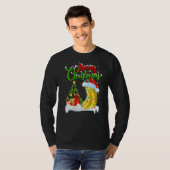 バナナフルーツクリスマスデコレーションサンタバナナキリスト Tシャツ (正面フル)