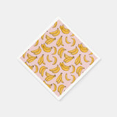 バナナフルーツ夏イエローピンク スタンダードカクテルナプキン (角)