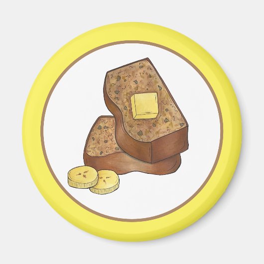 バナナブレッドホームメイドベイクセール焼いたバイベーカリー マグネット (正面)