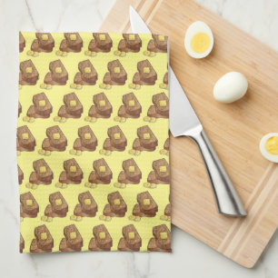 バナナブレッドローフスライスバターベイカーベーキング食品 キッチンタオル