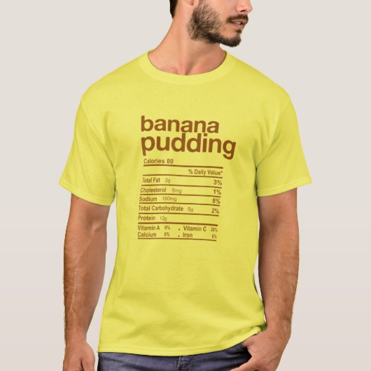 バナナプリン栄養ファクト感謝祭おもしろい Tシャツ (正面)