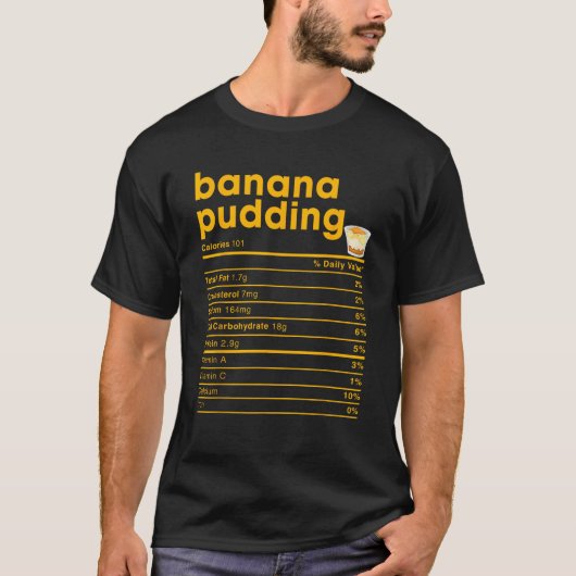 バナナプリン栄養ファクトTシャツ Tシャツ (正面)