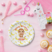 バナナベビーモンキーハッピーバースデー紙プレート ペーパープレート (パーティー)