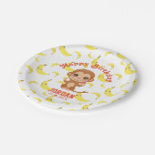 バナナベビーモンキーハッピーバースデー紙プレート ペーパープレート (アングル)