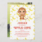 バナナベビーモンキー誕生日 招待状 (正面/裏面)