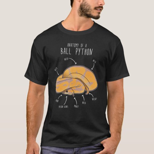 バナナボールの解剖学Python, おもしろい Reptile Sna Tシャツ (正面)