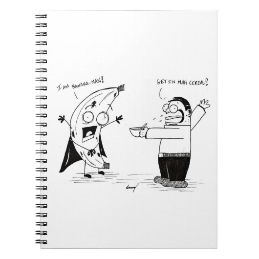 バナナマン・おもしろい漫画のノート ノートブック (正面)