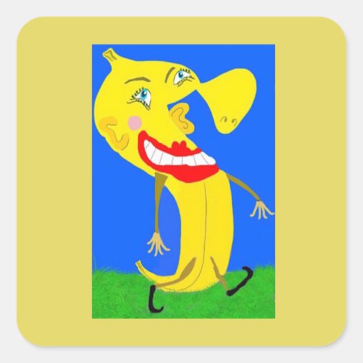 バナナ🍌マン スクエアシール (正面)