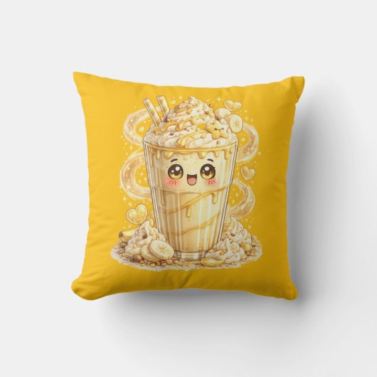 バナナミルクシェイク かわいい クッション 枕 (正面)