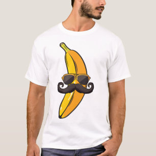 バナナムスタヒースサングラスおもしろい顔フークールツB Tシャツ