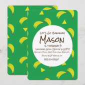 バナナモンキーサファリトロピカルバースデーパーティー 招待状 (正面/裏面)