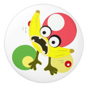 バナナモンスターのフルーツのイラストレーション セラミックノブ (正面)