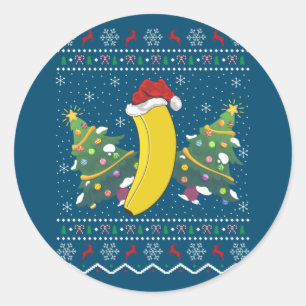 バナナラバークリスマスギフト醜いバナナクリスマス ラウンドシール