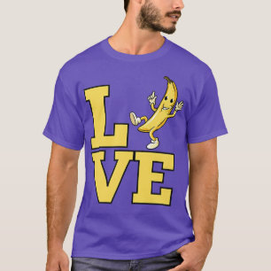 バナナラブバナナのフルーツラバーおもしろいイエローバ Tシャツ