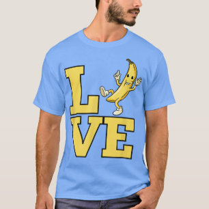 バナナラブバナナのフルーツラバーおもしろいイエローバ Tシャツ