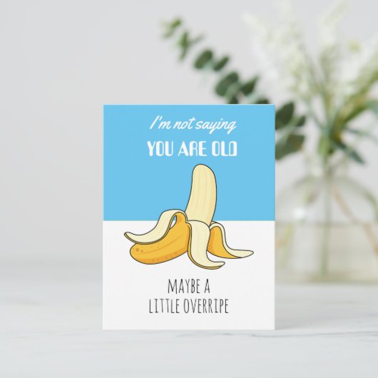 バナナリトルオーバーおもしろい誕生日プレゼント シーズンポストカード (スタンド正面)