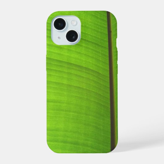 バナナリーフクローズアップ iPhone 15ケース (裏面)