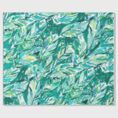 バナナリーフジャングルグリーントロピカル ラッピングペーパー (フラット)