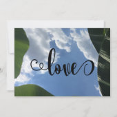 バナナリーフ枠の空のトロピカル日付を保存 セーブザデート (裏面)