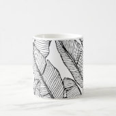 バナナリーフ白黒イラストレーション コーヒーマグカップ (中央)