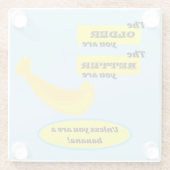 バナナ君は年を取るほうが良いおもしろい ガラスコースター (裏面)