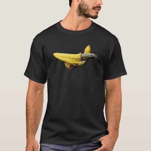バナナ宇宙船銀河系アート Tシャツ (正面)