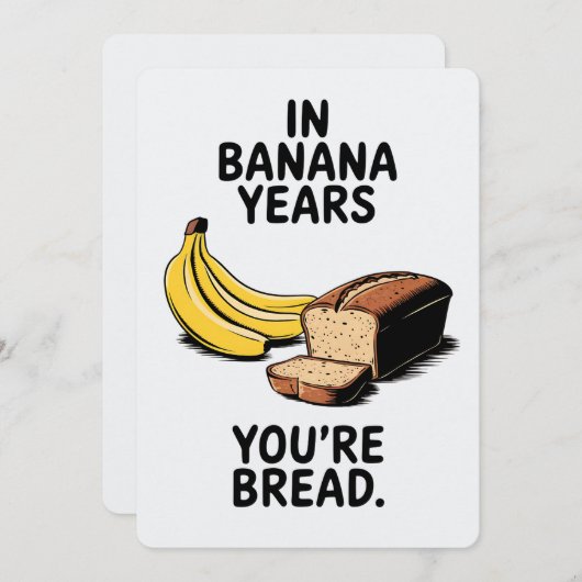 バナナ年間のあなたはのパンおもしろい誕生日 シーズンカード (正面/裏面)