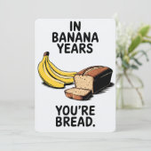 バナナ年間のあなたはのパンおもしろい誕生日 招待状 (スタンド正面)
