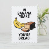 バナナ年間のあなたはのパンおもしろい誕生日 招待状 (スタンド正面)