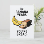 バナナ年間のあなたはのパンおもしろい誕生日 招待状 (スタンド正面)
