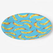 バナナ水彩パターン ペーパープレート (アングル)